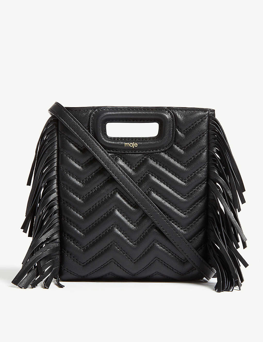 Fringed quilted leather M cross-body bag(8123394)