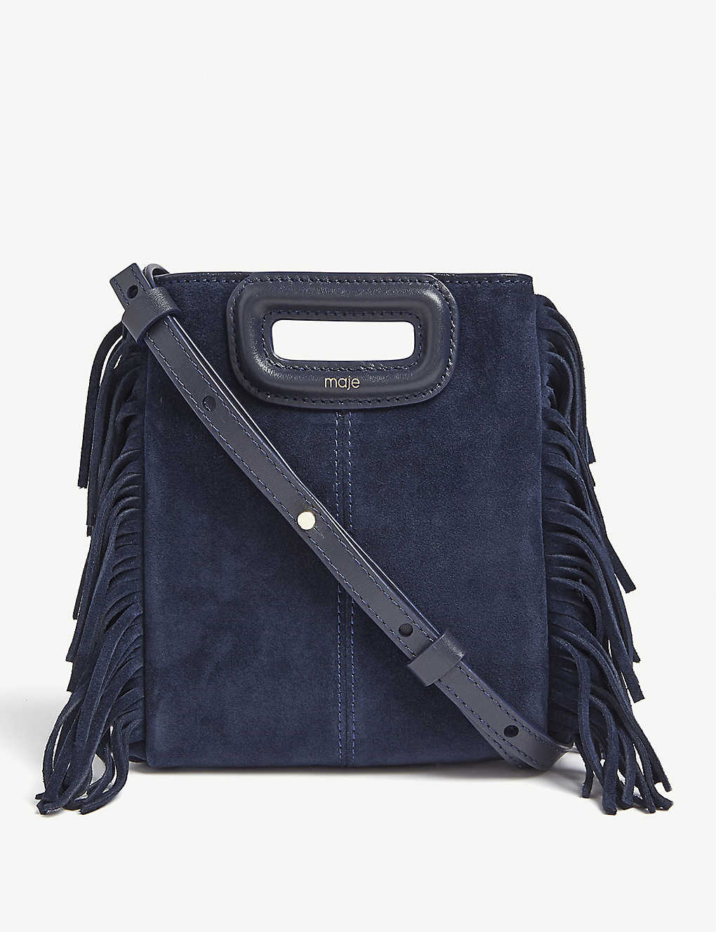 Mini M tassel-trimmed suede shoulder bag(8123461)