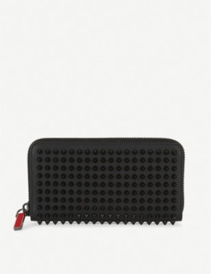 CHRISTIAN LOUBOUTIN: Panettone spike-embellished leather wallet
