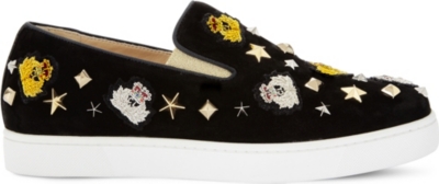 CHRISTIAN LOUBOUTIN Miss Academy flat velvet