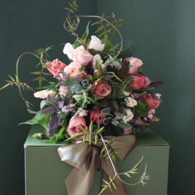 THE REAL FLOWER COMPANY Chelsea antique rose 21 stem bouquet