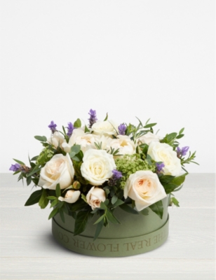 THE REAL FLOWER COMPANY Ivory rose hat box 26cm