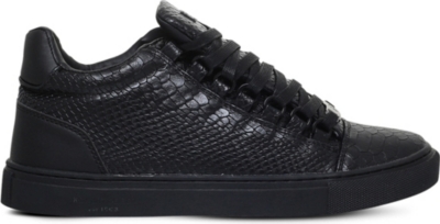 kurt geiger black leather trainers