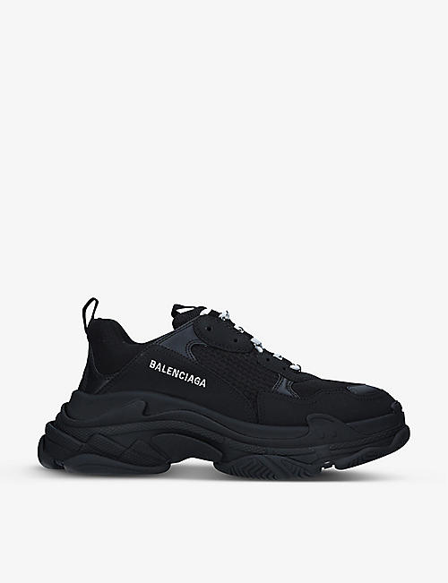 BALENCIAGA: Triple S Runner leather and mesh trainers