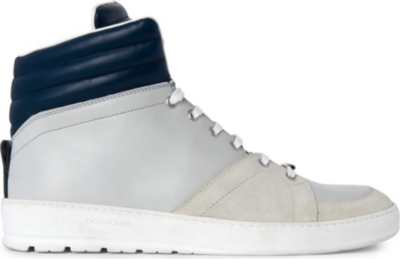 DIOR HOMME Padded collar high tops (White