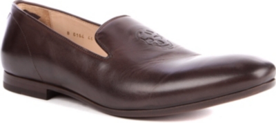 ALEXANDER MCQUEEN Leather skull slippers (Brown