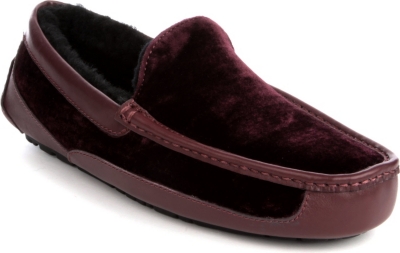 UGG Ascot leather and velvet slipper