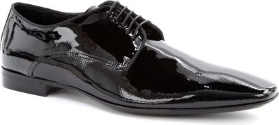HUGO BOSS Everrio patent embossed-leather Derby shoes