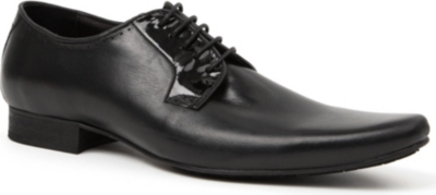 H BY HUDSON Larkin patent-trim Derby shoes