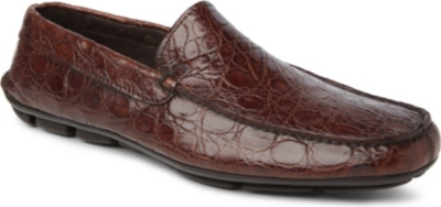 PRADA Crocodile penny driving shoes