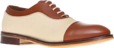 KURT GEIGER Dwight leather and fabric Oxford shoes