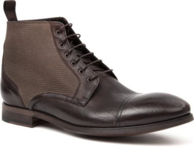 PAUL SMITH Julius leather and canvas boots