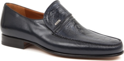 STEMAR Ostrich-vamp loafers