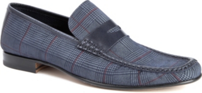 STEMAR Checked leather penny loafers
