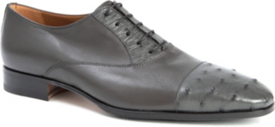 STEMAR Ostrich-print toecap Oxford shoes