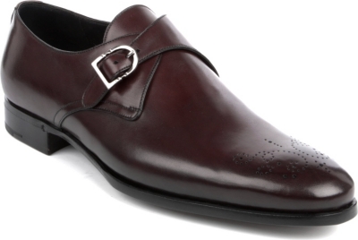 ERMENEGILDO ZEGNA Perforated leather monk shoes