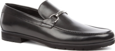ERMENEGILDO ZEGNA Leather cleated-sole loafers