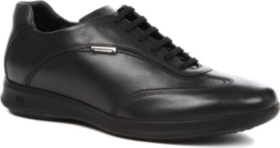 ERMENEGILDO ZEGNA Wedge sole leather trainers