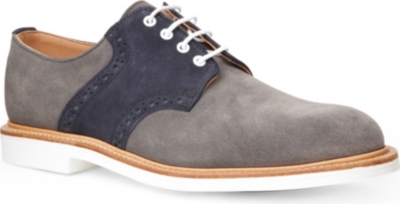 MARK MCNAIRY Contrast suede Derby shoes