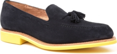 MARK MCNAIRY Tassel suede apron loafers