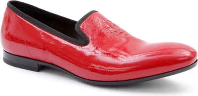 ALEXANDER MCQUEEN Patent leather skull slippers