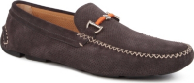 GIORGIO ARMANI Perforated suede driving shoes