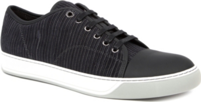 LANVIN Woven suede low-top trainers