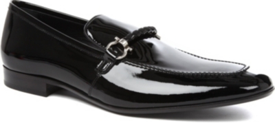 FERRAGAMO Patent bit loafers