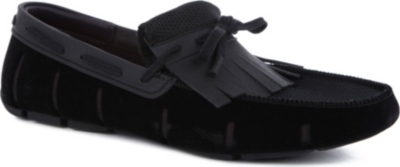 SWIMS Fringed velvet loafers