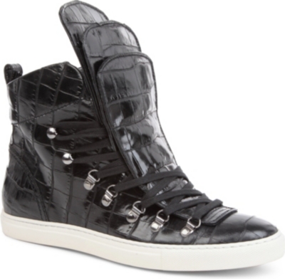 VIVIENNE WESTWOOD Croc-print leather high-top trainers
