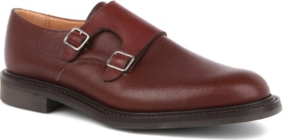 OLIVER SPENCER Grained-leather double monk shoes