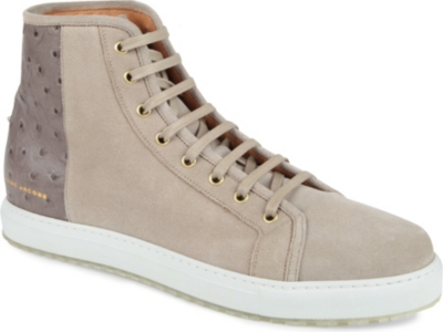 MARC JACOBS Ostrich-print high-top trainers