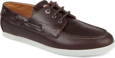 MONCLER Guadeloupe leather boat shoes