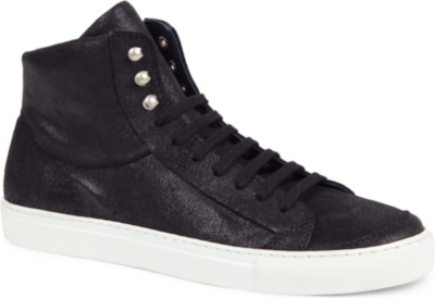 THE GENERIC MAN Sportsman metallic suede high-top trainers