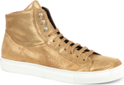 THE GENERIC MAN Sportsman metallic suede high-top trainers