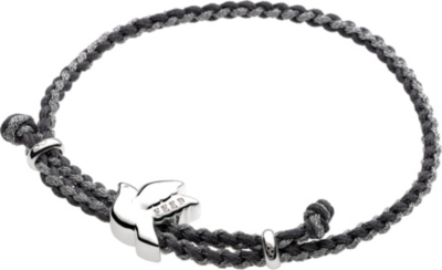 LINKS OF LONDON Feed dove grey & pewter cord bracelet