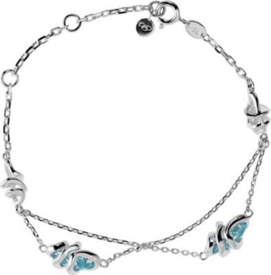 LINKS OF LONDON Entwine blue topaz and sterling silver bracelet