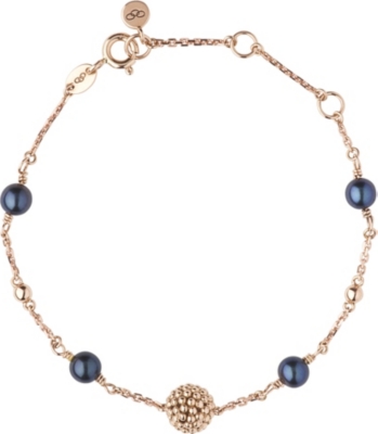 LINKS OF LONDON Effervescence 18-carat gold and black pearl bracelet