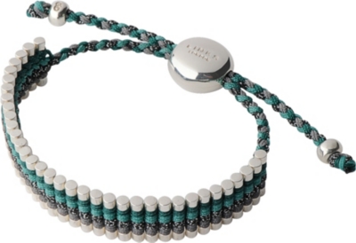 LINKS OF LONDON Sterling silver friendship bracelet in green and grey