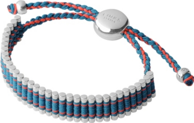 LINKS OF LONDON Sterling silver friendship bracelet in turquoise and neon orange