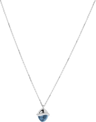 LINKS OF LONDON Infinite Love blue topaz and 18-carat white gold pendant