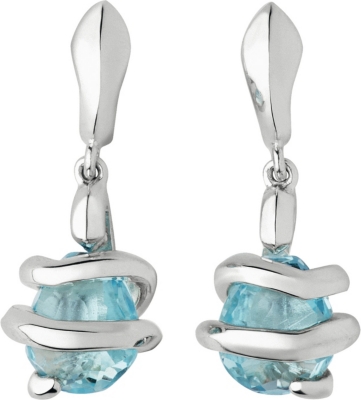 LINKS OF LONDON Entwine Stiletto Blue Topaz sterling silver earrings