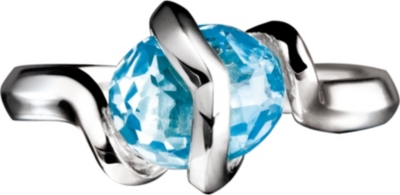 LINKS OF LONDON Entwine blue topaz ring