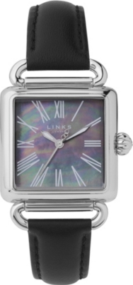 LINKS OF LONDON Driver silver-plated and leather watch