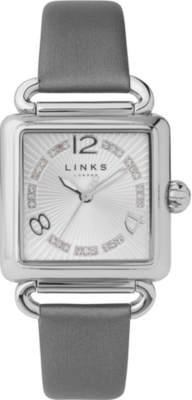 LINKS OF LONDON Driver silver-plated and satin watch