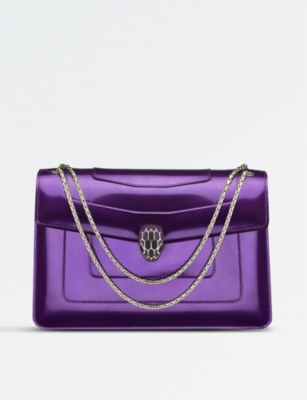 bvlgari selfridges serpenti patent forever shoulder leather bag