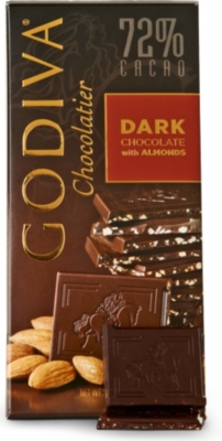 GODIVA Dark chocolate and almond block 100g