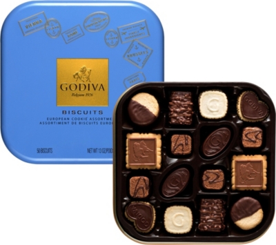 GODIVA Chocolate biscuits 50-piece gift tin 368g