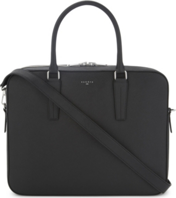 sandro leather briefcase