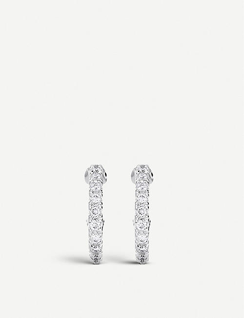 DE BEERS JEWELLERS: Micropavé 18ct white-gold and diamond earrings